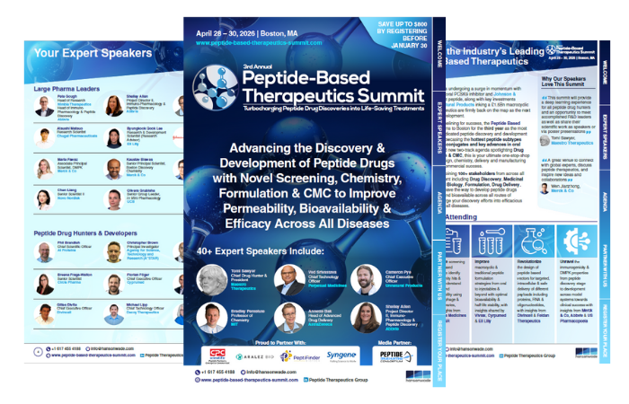 Most recent brochure for the 3rd Peptide-Based Therapeutics Summit 2026.